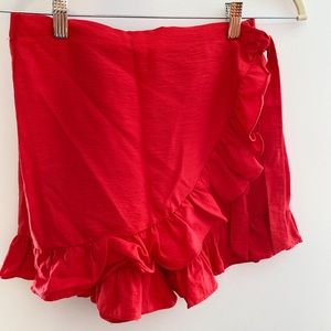 Red Wrap Shorts